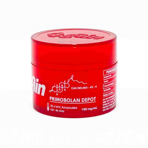 Glin Pharma Primobolan Depot 100mg/ml kutusu ve enjeksiyon şişesi.
